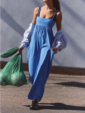 FP Movement by FP Hot Shot Strappy Onesie in Light Cobalt sz L NWT $80R thumbnail 5