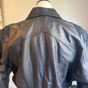 Vintage Lucky Leather moto large retro boho jacket y2k‎ whimsi goth animal print thumbnail 6