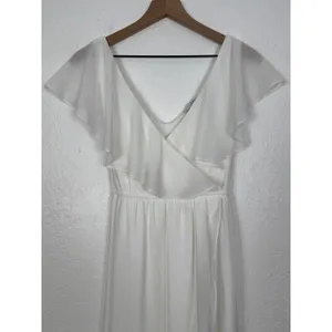Baltic Born Katya White Ruffle Maxi Dress Chiffon Bridal Wedding Size Small thumbnail 3