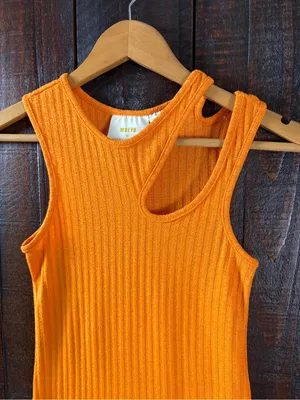 Anthropologie Maeve Ribbed Cut Out Tank Top thumbnail 3
