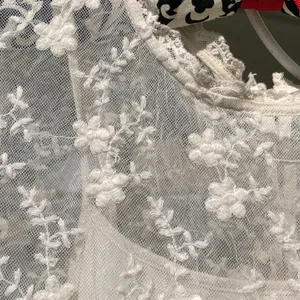 🛍️ Lace Dress w/button back & long sleeve Cream S thumbnail 3