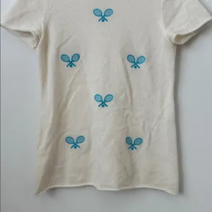 J.Crew 100% Cashmere Embroidered Tennis Top Size: S thumbnail 3