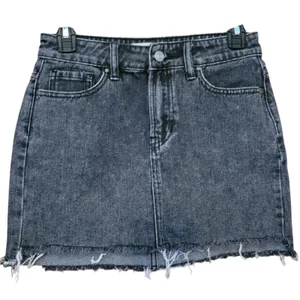 PacSun Black Denim Mini Skirt Punk Emo Goth Rocker Biker Y2K 90s Festival Sz‎ 23 thumbnail 1