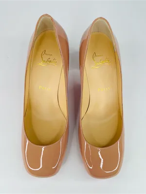 Christian Louboutin Cadrilla 70mm Block Heel Nude Patent Leather Pumps EU 36.5 thumbnail 9