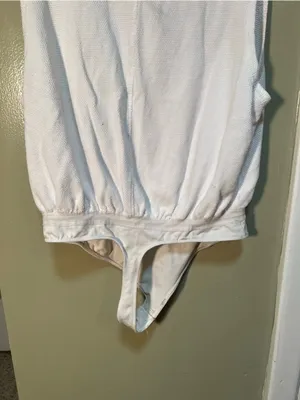 Intimately Free People Women's Size Medium Peek Aye Bodysuit White Half Button thumbnail 10