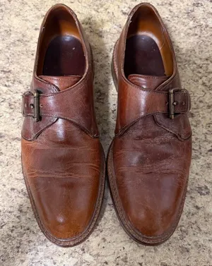 Allen Edmonds Lubbock Men 9 D Brown Leather Monk Strap Dress Shoes USA 8032 Oxfords Loafers Preppy Old Money thumbnail 1
