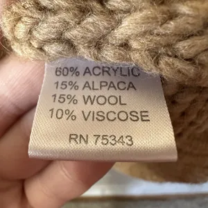 Anthropologie Elsamanda Alpaca Wool Blend‎ Beige White Crew Neck Sweater Medium thumbnail 5