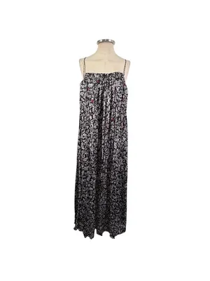 ZARA Satin Floral Sleeveless Midi Dress Size Medium thumbnail 3