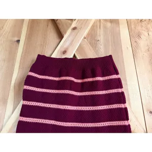 a.n.a Burgundy Pink Striped Knit Sweater Vest Cap Sleeve Top Y2K Preppy XL thumbnail 4