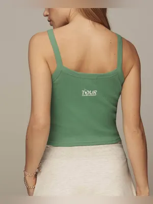 NWT Anthropologie The Forecast Agency Printed Scoop Tank Top - Kelly Green - M thumbnail 5