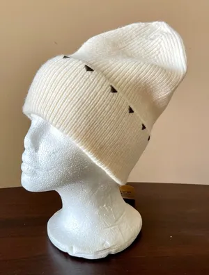 FRYE & CO | Cream Studded Knit Skull Hat thumbnail 1