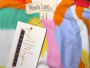 Peach Love California Smocked-Waist Sleeveless Romper Athletic Wear NWT thumbnail 8