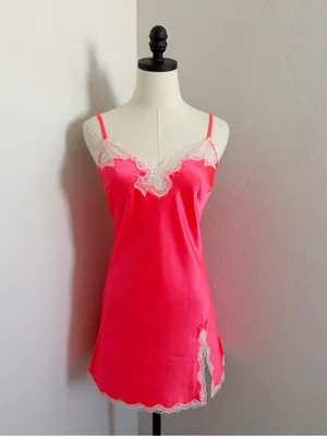 Victoria's Secret Satin & Lace Trim Slip Dress Chemise Sexy Nightgown Size S thumbnail 2