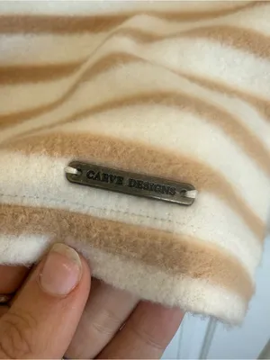 Carve Designs Clara Fleece Pullover in Birch Even Stripe thumbnail 7