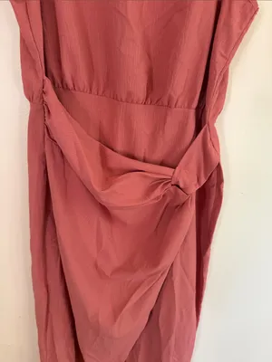 SHEIN Sleeveless Midi Dress with Side Knot in Rust thumbnail 3
