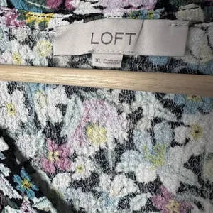 Loft Shirt Womens Xlarge Puff Long Sleeve VNeck Floral Stretch Lightweight thumbnail 3