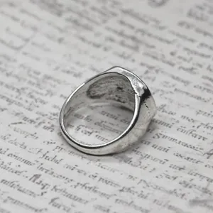 Black Signet Ring Silver thumbnail 5