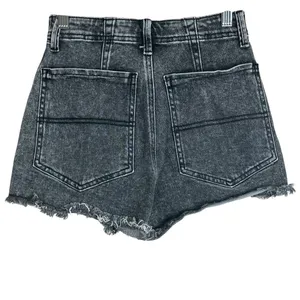 Listicle High Rise Acid Wash Denim Cut Off Shorts Grey Edgy Frayed Hem Size XS thumbnail 2