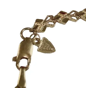 Vintage Beverly Hills 14k Gold Diamond Cut Link tennis Bracelet 7" Lobster Clasp thumbnail 7