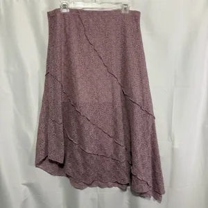No Comment Women’s XL Mauve Lace Layered Asymmetrical Hem Midi Skirt Fairycore Cottage Boho thumbnail 2