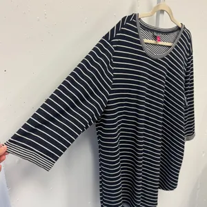 Vince Camuto Womens 3X Navy Blue White Striped 3/4 Sleeve Knit Top Nautical thumbnail 5
