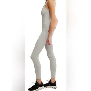 Free People Movement‎ Good Karma Onesie Vintage Ice Gray XS/S Seamless thumbnail 2