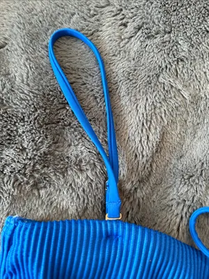 EUC Hollister Bright Blue Bandeau Swim Top with Detachable Straps Size M thumbnail 3