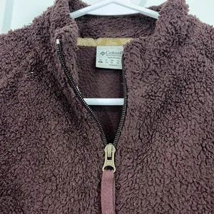 Columbia Large Brown Teddy Fleece Long Sleeve Full Zip Jacket thumbnail 4