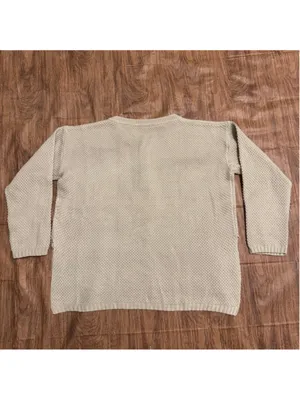 Women’s Half Button Down Sweater from Anna-Kaci L Oatmeal Beige Tan Oversized thumbnail 3