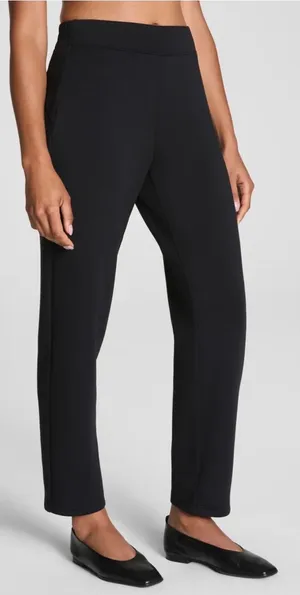 Spanx The Perfect Pant Slim Straight Leg Black Ponte Trousers Size Small Women's thumbnail 1