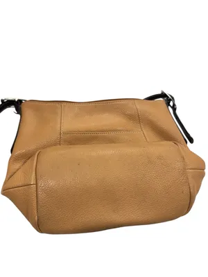 Tignanello Camel Tan Soft Leather Zipper Closure East West Shoulder Bag thumbnail 6