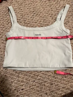 nuuds Crop Active Tank Mint Scoop Neck Lyocell- Size Small thumbnail 5