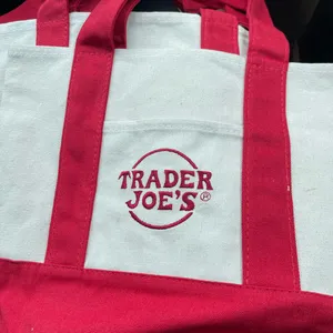 Trader Joe's Red and White Tote Bag thumbnail 2