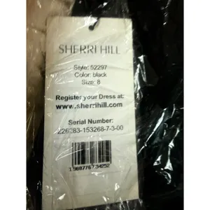 NWT Sherri Hill 52297 Black Off Shoulder Cocktail Dress Size 8 thumbnail 3