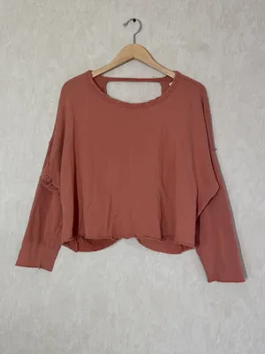 aerie Women’s Weekend Pretty Back Sweatshirt Longsleeve in Clay S thumbnail 3