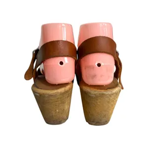 Lotta's from Stockholm Leather Wood Chunky Heel Mary Jane Clogs EU 37 US 6.5 thumbnail 4