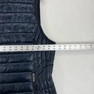Tommy Hilfiger Puffer Vest Navy Blue Mini Flag Print Packable Lightweight XL‎ thumbnail 2