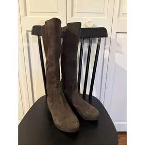 Donald Pliner brown suede Victori wedge tall boots size 7.5 thumbnail 3