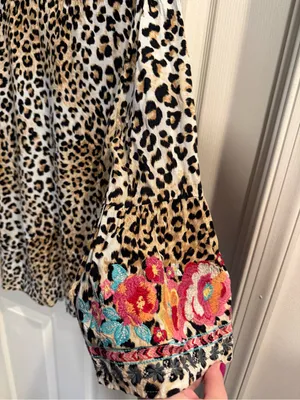 Savanna Jane Leopard Print Tunic with Floral Embroidery - Pink, Orange, Teal thumbnail 9