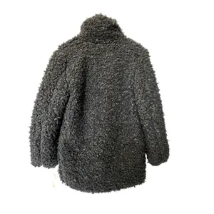 NWT Kendall + Kylie Coat Sz M Shaggy Faux Fur Reversible Mid-Length Notch Collar thumbnail 3
