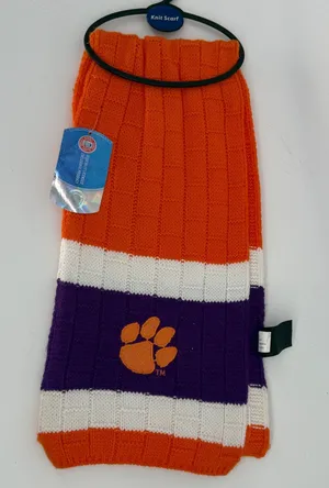 Clemson Tigers‎ NCAA Knit Scarf Orange Purple White Little Earth Productions NEW thumbnail 1