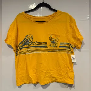 NWT Hawaiian Disney stitch‎ wave pocket yellow tee thumbnail 1