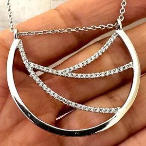 Lauren Conrad silver tone rhinestone pendant necklace thumbnail 2