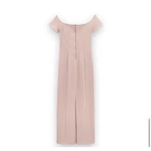 NEW ZARA Off the Shoulder Bodycon Midi Dress XSMALL pale Pink XS thumbnail 6