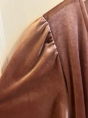 Anrabess Rose Pink Velour Maxi Wrap Dress Brown Size M thumbnail 3