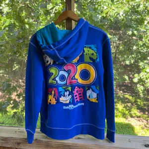 Disney Parks Unisex Blue Zip Up Hoodie 2020 Size M thumbnail 2