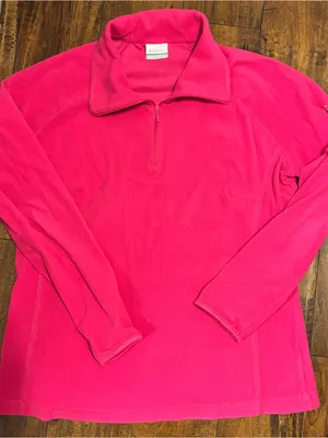 Columbia Women's Bright Pink Quarter-Zip Fleece Pullover thumbnail 1