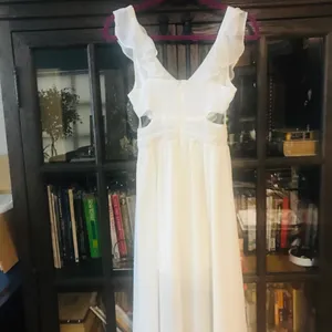 Arden B White Ruffle Cut Out Asymmetric Dress SzXS thumbnail 6
