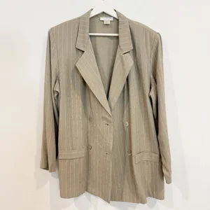 Lew Magram Blazer Size 16 Pinstripe Double Breasted Vintage Oversize Slouchy 90s thumbnail 9