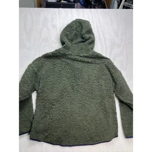 Perch by Blu Pepper Womens 2XL Green Sherpa Fleece Zip Up Hoodie Jacket‎ thumbnail 6